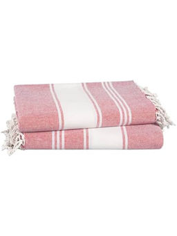 LANE LINEN - Pure Cotton Turkish Beach Towel Rose (Pack of 2)