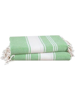 LANE LINEN - Pure Cotton Turkish Beach Towel Green (Pack of 2)