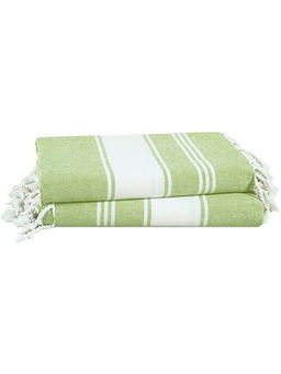 LANE LINEN - Pure Cotton Turkish Beach Towel Lime Green (Pack of 2)