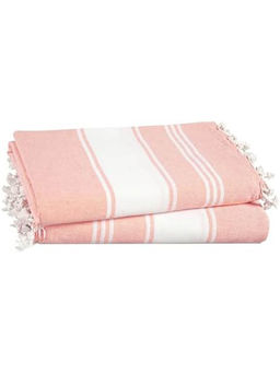 LANE LINEN - Pure Cotton Turkish Beach Towel Coral Pink (Pack of 2)
