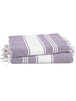 LANE LINEN - Pure Cotton Turkish Bath Towel Lavender (Pack of 2)