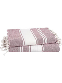LANE LINEN - Pure Cotton Turkish Bath Towel Mauve (Pack of 2)