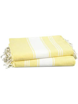 LANE LINEN - Pure Cotton Turkish Beach Towel Yellow (Pack of 2)