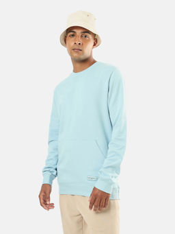 CULT - Mens Crew Neck Cotton Sweatshirt with Kangaroo Pocket