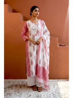 HERITAGE - Rosa Vine Cotton Kurta with Pant and Dupatta