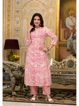 Juniper - Pink Floral Printed Straight Kurta and Pant