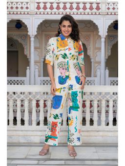 Juniper - Off White Abstract Printed Co-Ord Set
