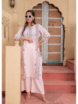 Juniper - Soft Pastel Floral Printed Onion Pink Kurta with Pant and Dupatta