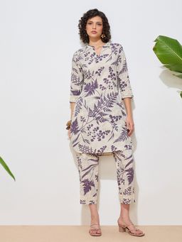 Shaily - Violet Floral Printed Pure Flex Cotton Co-Ord Set