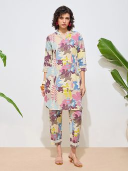 Shaily - Multicolour Floral Printed Pure Flex Cotton Co-Ord Set