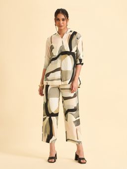 VISMAY - Multi-Colour Viscose Abstract Straight Tunic