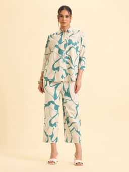 VISMAY - White Pure Cotton Abstract Straight Kurta