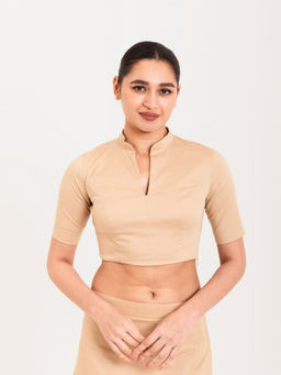 I AM BY DOLLYJAIN - Beige D'choli Curve Blouse