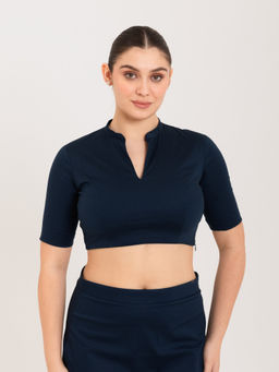 I AM BY DOLLYJAIN - Navy Blue D'choli Curve Blouse