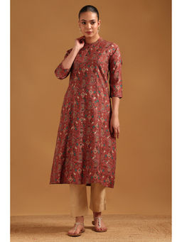 Soch - Brown Viscose Blend Paisley Printed Kurta