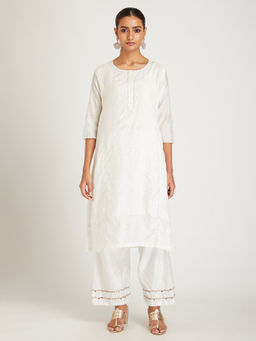 SAMAK By Marziamehdi - White Pure Light Kurta with Pant