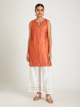 SAMAK By Marziamehdi - Rust Terra Glow Kurta with Pant