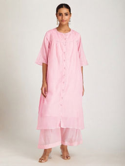 SAMAK By Marziamehdi - Pink Aurora Kurta with Palazzo