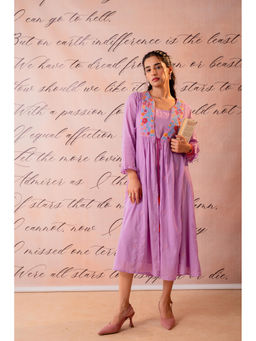Juniper - Lavender Bloom Embroidered Dress with Inner
