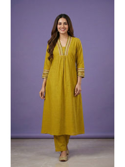 SPAN - Women Ochre Mustard Kurta