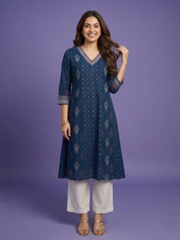 SPAN - Women Blue Kurta