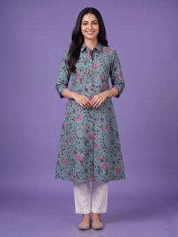 SPAN - Women Blue Mist Kurta