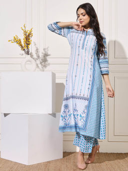 PINKSKY - Womens Blue Kurta with Palazzo