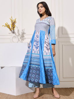 PINKSKY - Womens Blue Kurta with Palazzo