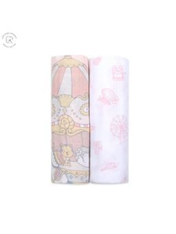 Masilo - Organic Cotton muslin Baby Soft Swaddle Blanket,Lightweight Pack of 2-Carnival