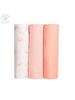 Masilo - Organic Muslin Swaddles (Set Of 3) - Over The Rainbow