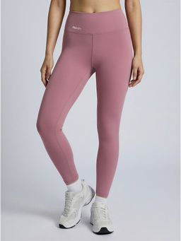 Fitkin - Women's Pink High Waist Core Solid Leggings with Back Pocket