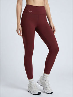 Fitkin - Women's Maroon High Waist Core Leggings with Back Pocket
