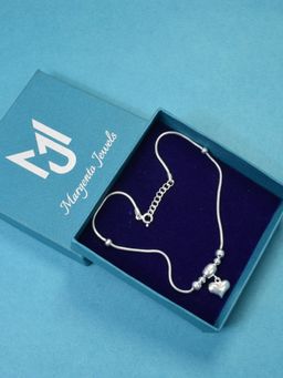 Margento Jewels - 925 Sterling Silver Heart Style Anklet