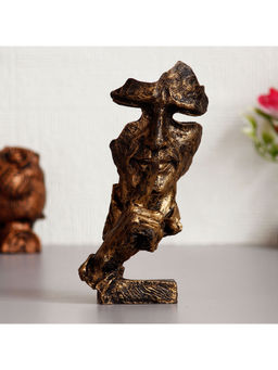 eCraftIndia - Antique Finish Finger On Man Lips Handcrafted Decorative Polyresin Showpiece