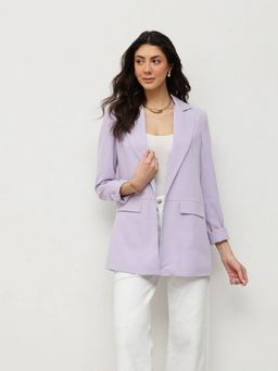 HOUSE OF S - Women Lavender Polyester Crepe Blazer