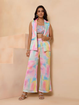 Gajra Gang - Lavendare Pastel Print Jacket Co-ord (Set of 2)