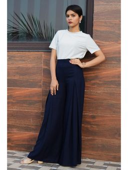 Femme Sequel - Palm Palazzo Pants- Navy Blue