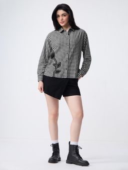 The Souled Store - Black Checks Collar Neck Shirt
