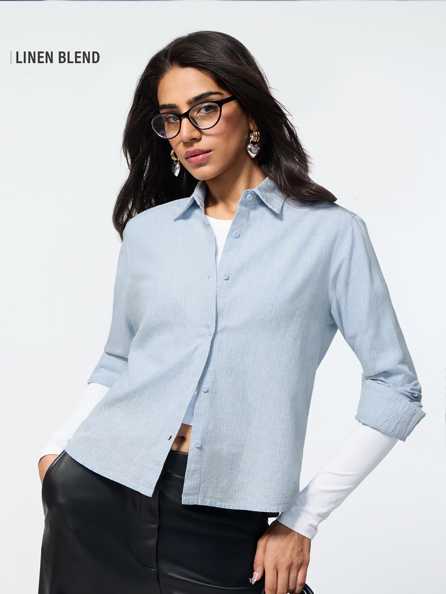 Blue Stripes Collar Neck Shirt-picture-23