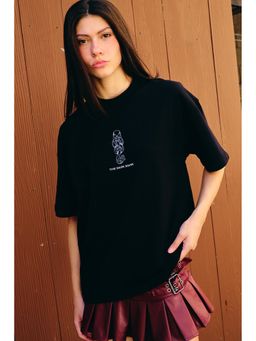Bonkers Corner - Black Printed Crew Neck T-Shirt