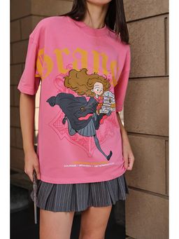 Bonkers Corner - Pink Printed Crew Neck T-Shirt