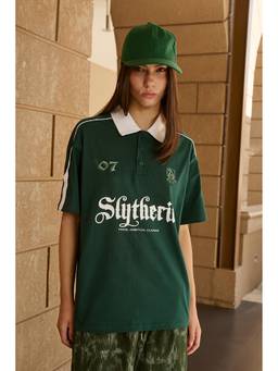 Bonkers Corner - Green Printed Collar Neck T-Shirt