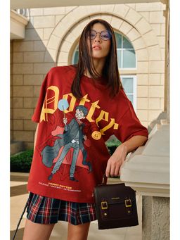 Bonkers Corner - Red Printed Crew Neck T-Shirt