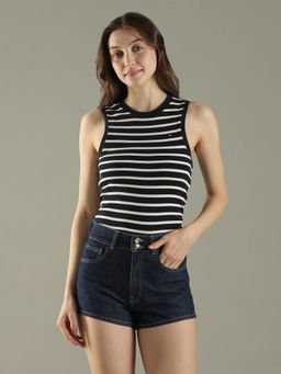 Tommy Hilfiger - Navy Blue Stripes Crew Neck T-Shirt