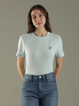 Tommy Hilfiger - Blue Plain Crew Neck T-Shirt