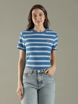 Tommy Hilfiger - Blue Stripes Crew Neck T-Shirt