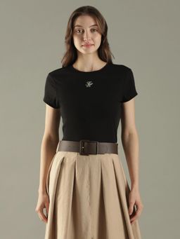 Tommy Hilfiger - Black Plain Crew Neck T-Shirt