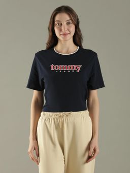 Tommy Hilfiger - Navy Blue Typography Crew Neck T-Shirt