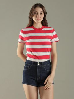 Tommy Hilfiger - Red Stripes Crew Neck T-Shirt