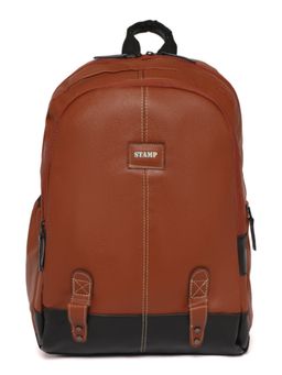 Stamp - Leather Orange Vegan Leather Backpack